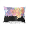 Flemington New Jersey geometric skyline - Pillow | Lumbar / RebeccaPurple - Geometric Skyline
