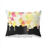 Flemington New Jersey geometric skyline - Pillow | Lumbar / Yellow - Geometric Skyline