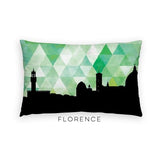 Florence Italy geometric skyline - Pillow | Lumbar / Green - Geometric Skyline