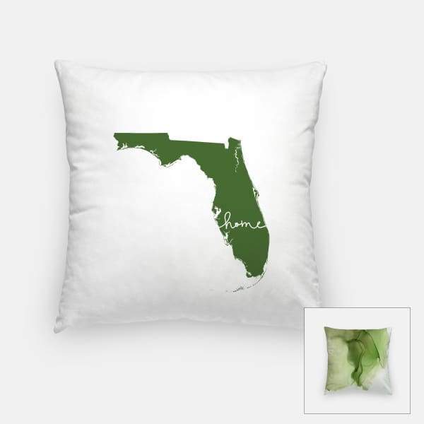 Florida ’home’ state silhouette - Pillow | Square / DarkGreen - Home Silhouette
