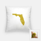 Florida ’home’ state silhouette - Pillow | Square / GoldenRod - Home Silhouette