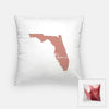 Florida ’home’ state silhouette - Pillow | Square / RosyBrown - Home Silhouette