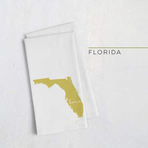 Florida ’home’ state silhouette - Tea Towel / GoldenRod - Home Silhouette
