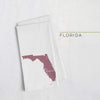 Florida ’home’ state silhouette - Tea Towel / Maroon - Home Silhouette