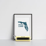 Florida State Song - 5x7 Unframed Print / Teal - State Song