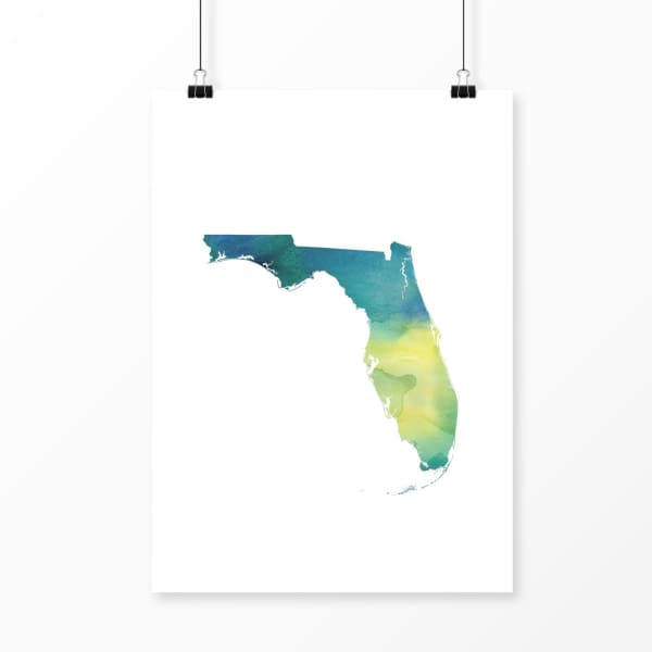 Florida state watercolor - State Watercolor
