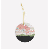 Fort Collins Colorado city skyline with vintage Fort Collins map - Ornament - City Map Skyline