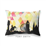 Fort Smith Arkansas geometric skyline - Pillow | Lumbar / Yellow - Geometric Skyline