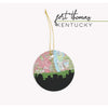 Fort Thomas Kentucky city skyline with vintage Fort Thomas map - Ornament