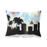 Fort Walton Beach Florida geometric skyline - Pillow | Lumbar / LightSkyBlue - Geometric Skyline
