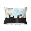 Fort Wayne Indiana geometric skyline - Pillow | Lumbar / LightSkyBlue - Geometric Skyline