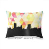 Fort Wayne Indiana geometric skyline - Pillow | Lumbar / Yellow - Geometric Skyline