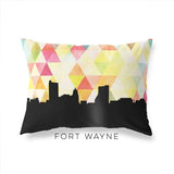Fort Wayne Indiana geometric skyline - Pillow | Lumbar / Yellow - Geometric Skyline