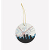 Fort Worth Texas city skyline with vintage Fort Worth map - Ornament - City Map Skyline