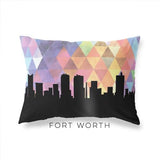 Fort Worth Texas geometric skyline - Pillow | Lumbar / RebeccaPurple - Geometric Skyline