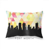 Fort Worth Texas geometric skyline - Pillow | Lumbar / Yellow - Geometric Skyline
