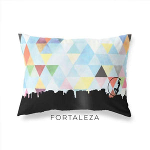 Fortaleza Brazil geometric skyline - Pillow | Lumbar / LightSkyBlue - Geometric Skyline