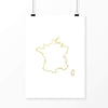 France home print with real gold foil - Gold Foil Print