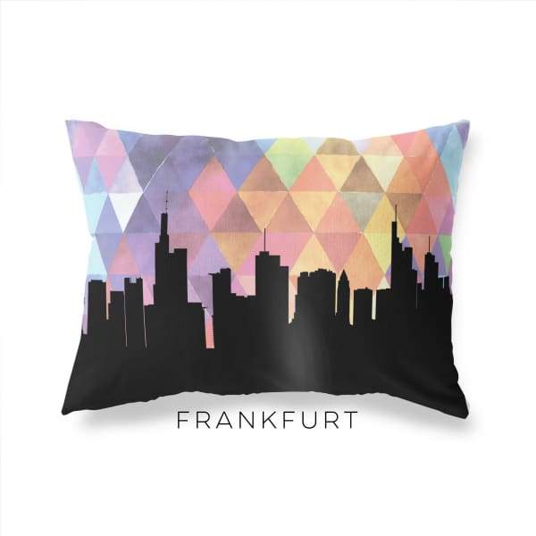 Frankfurt Germany geometric skyline - Pillow | Lumbar / RebeccaPurple - Geometric Skyline