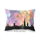 Freiburg Germany geometric skyline - Pillow | Lumbar / RebeccaPurple - Geometric Skyline
