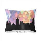 Fresno California geometric skyline - Pillow | Lumbar / RebeccaPurple - Geometric Skyline