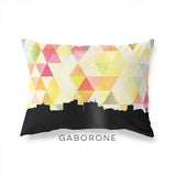 Gaborone Botswana geometric skyline - Pillow | Lumbar / Yellow - Geometric Skyline