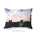 Gainesville Florida geometric skyline - Pillow | Lumbar / Blue and Orange - Geometric Skyline