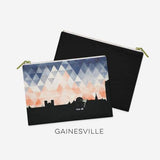 Gainesville Florida geometric skyline - Pouch | Small / Blue and Orange - Geometric Skyline