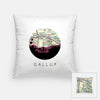Gallup New Mexico city skyline with vintage Gallup map - Pillow | Square - City Map Skyline