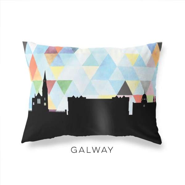 Galway Ireland geometric skyline - Pillow | Lumbar / LightSkyBlue - Geometric Skyline