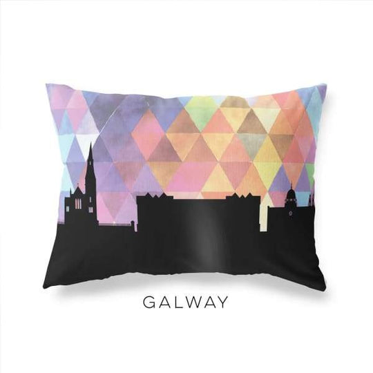 Galway Ireland geometric skyline - Pillow | Lumbar / RebeccaPurple - Geometric Skyline