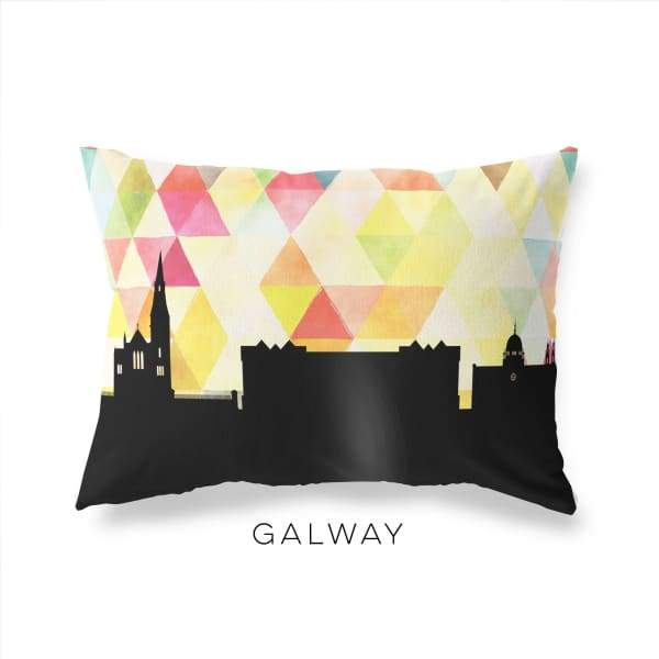 Galway Ireland geometric skyline - Pillow | Lumbar / Yellow - Geometric Skyline