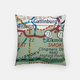 Gatlinburg Tennessee city skyline with vintage Gatlinburg map - City Map Skyline