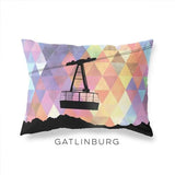 Gatlinburg Tennessee geometric skyline - Pillow | Lumbar / RebeccaPurple - Geometric Skyline