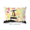 Gatlinburg Tennessee geometric skyline - Pillow | Lumbar / Yellow - Geometric Skyline