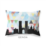 Genoa Italy geometric skyline - Pillow | Lumbar / LightSkyBlue - Geometric Skyline
