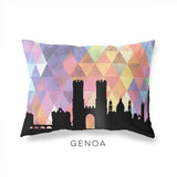 Genoa Italy geometric skyline - Pillow | Lumbar / RebeccaPurple - Geometric Skyline
