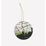 Georgetown Texas city skyline with vintage Georgetown map - Ornament - City Map Skyline