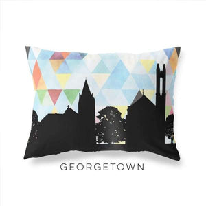 Georgetown Texas geometric skyline - Pillow | Lumbar / LightSkyBlue - Geometric Skyline