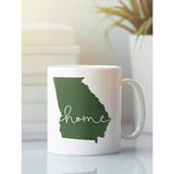 Georgia ’home’ state silhouette - Mug | 11 oz / DarkGreen - Home Silhouette