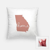 Georgia ’home’ state silhouette - Pillow | Square / RosyBrown - Home Silhouette