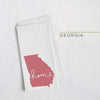 Georgia ’home’ state silhouette - Tea Towel / Red - Home Silhouette