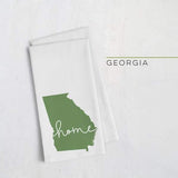 Georgia ’home’ state silhouette - Tea Towel / DarkGreen - Home Silhouette