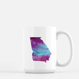 Georgia state watercolor - Mug | 11 oz / Purple + Blue - State Watercolor