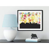 Giza Egypt geometric skyline - 5x7 Unframed Print / Yellow - Geometric Skyline