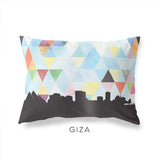 Giza Egypt geometric skyline - Pillow | Lumbar / LightSkyBlue - Geometric Skyline