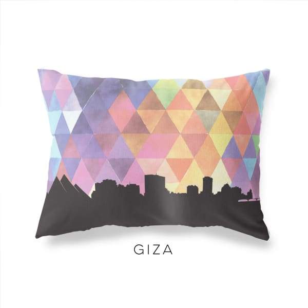 Giza Egypt geometric skyline - Pillow | Lumbar / RebeccaPurple - Geometric Skyline