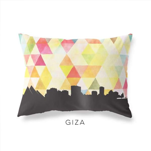 Giza Egypt geometric skyline - Pillow | Lumbar / Yellow - Geometric Skyline
