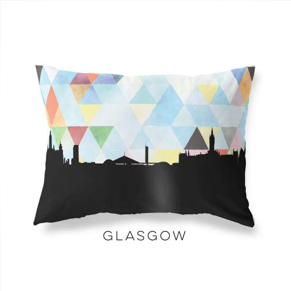 Glasgow Scotland geometric skyline - Pillow | Lumbar / LightSkyBlue - Geometric Skyline