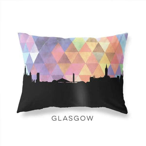 Glasgow Scotland geometric skyline - Pillow | Lumbar / RebeccaPurple - Geometric Skyline